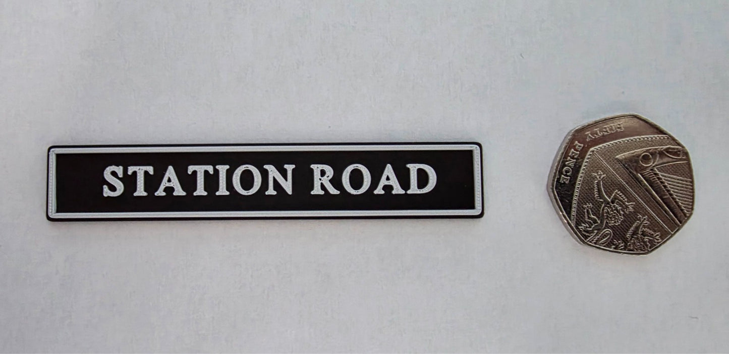 1:12 Scale Dolls House Miniature - Personalised Street Sign Plaque (85mm)