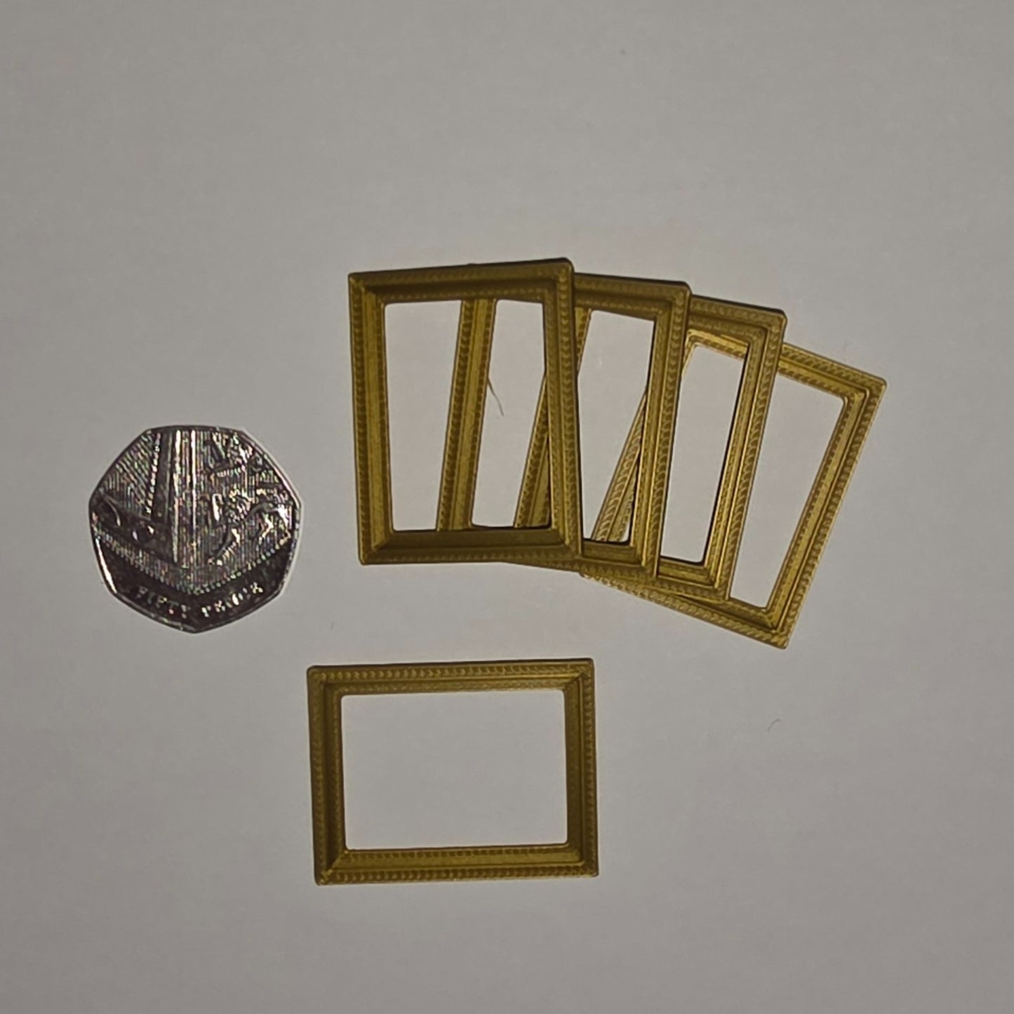 1:12 Scale Dolls House Miniature Modern Picture Frames - 5 Pack - 29mm x 37.5mm