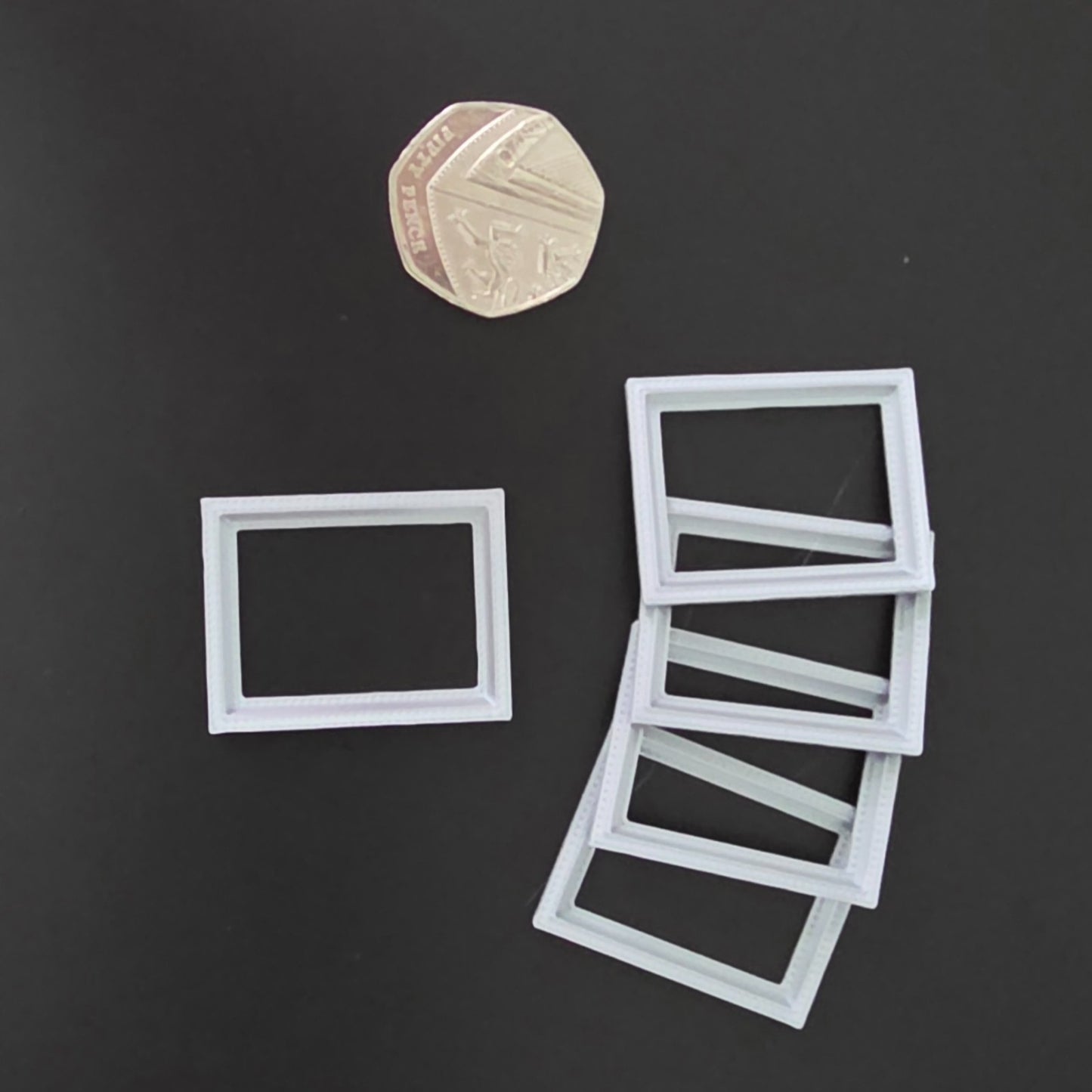1:12 Scale Dolls House Miniature Modern Picture Frames - 5 Pack - 29mm x 37.5mm