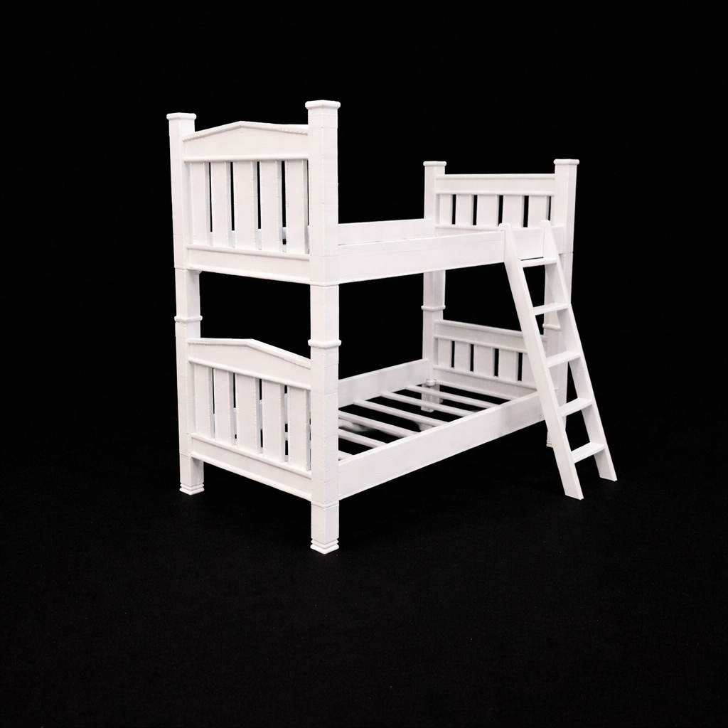 1:12 Scale Dolls House Miniature - White Bunk Beds - IKEA-Inspired Beds
