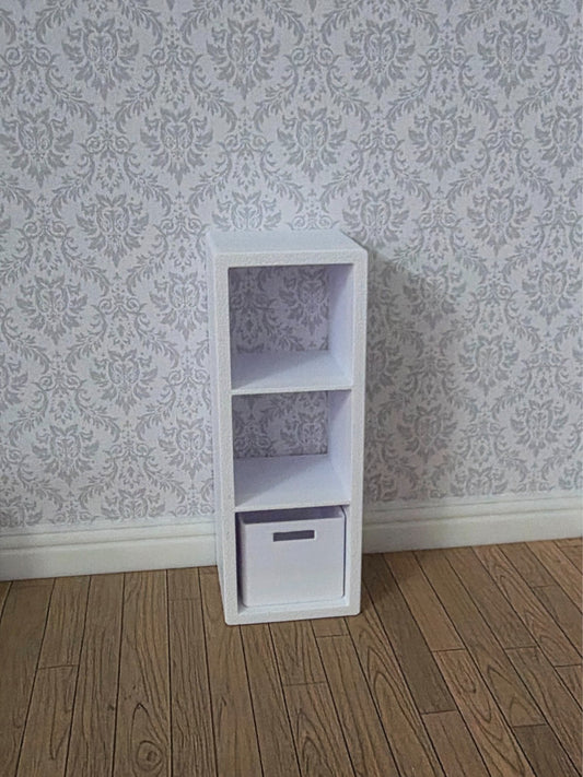 1:12 Scale Dolls House Miniature - IKEA-Inspired KALLAX 1x3 Shelving Unit