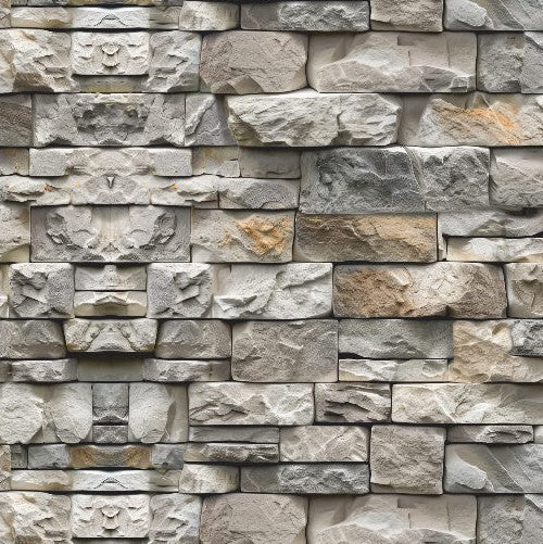 1:12 Scale Dolls House Miniature - Natural Stone Wall Cladding Sheets x2