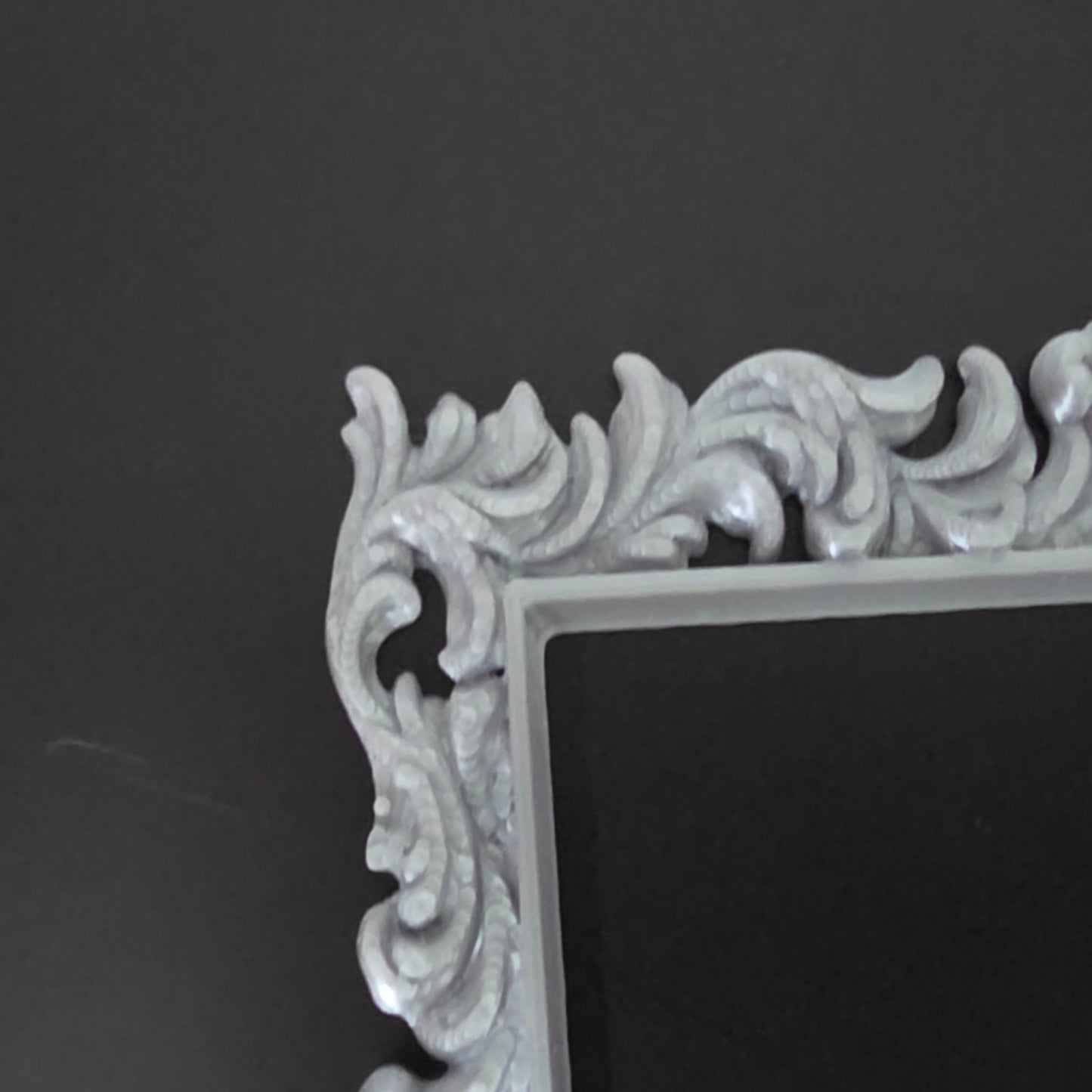 1:12 Scale Dolls House Miniature - Floral Silver Picture Frame 64mm x 64mm