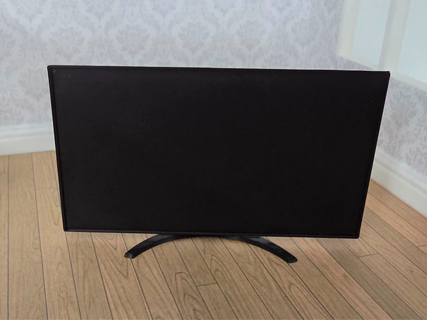 1:12 Scale Dolls House Miniature - LCD TV with Stand - 65” Style Modern TV