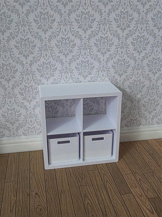 1:12 Scale Dolls House Miniature - IKEA-Inspired KALLAX 2x2 Shelving Unit