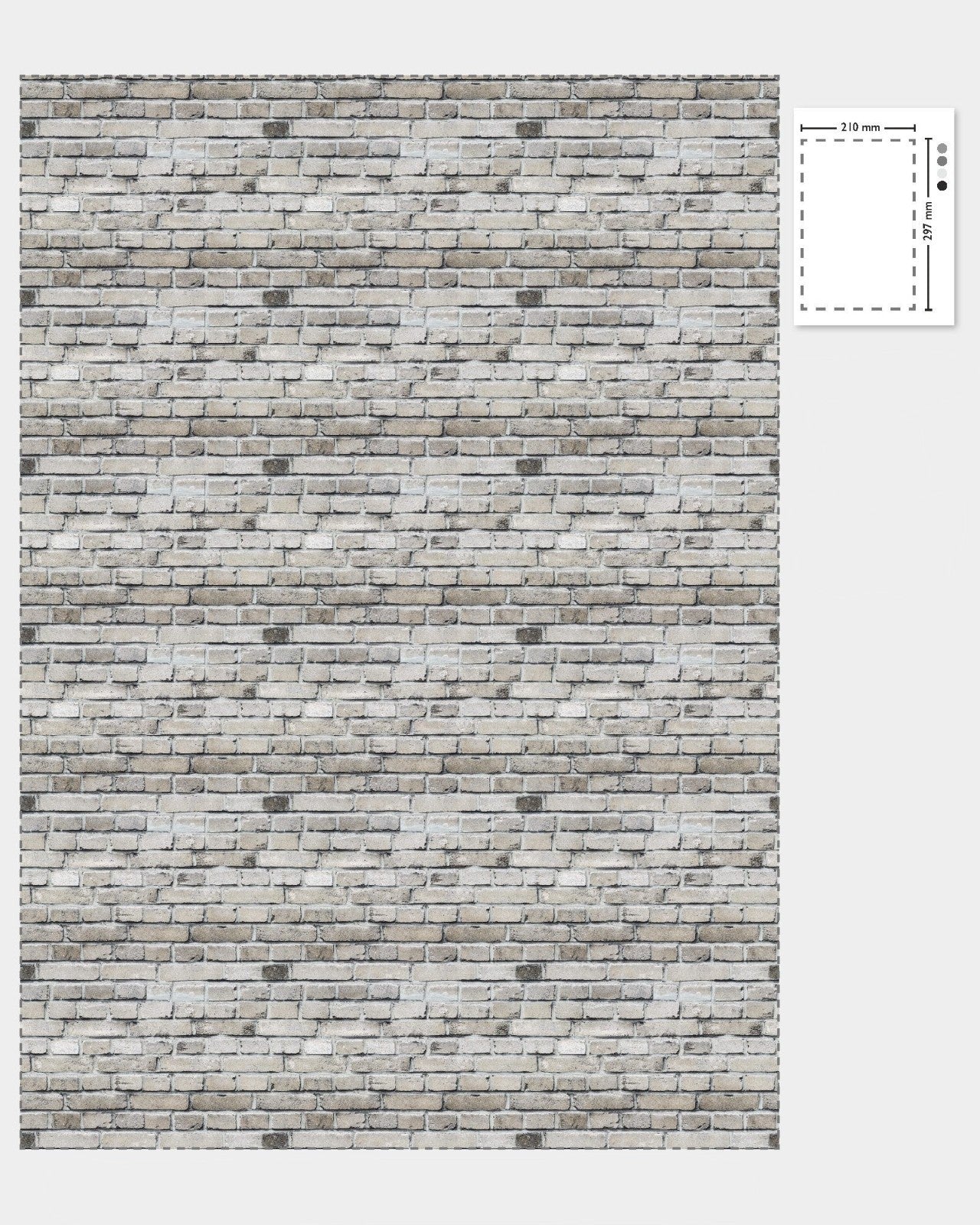1:12 Scale Dolls House Miniature - Brick Wallpaper/Brickpaper/Cladding Sheets x2