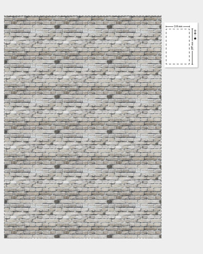 1:12 Scale Dolls House Miniature - Brick Wallpaper/Brickpaper/Cladding Sheets x2