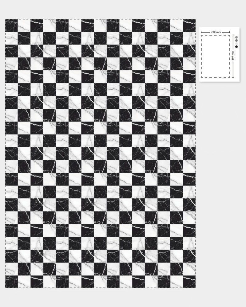 1:12 Scale Dolls House Miniature - Marble/Granite Effect Flooring Sheets x2