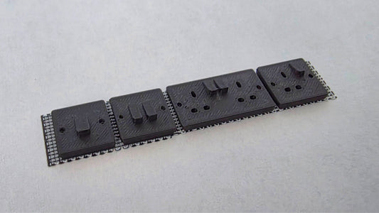 1:12 Scale Dolls House Miniature - Plug Sockets & Light Switches Pack. BLACK