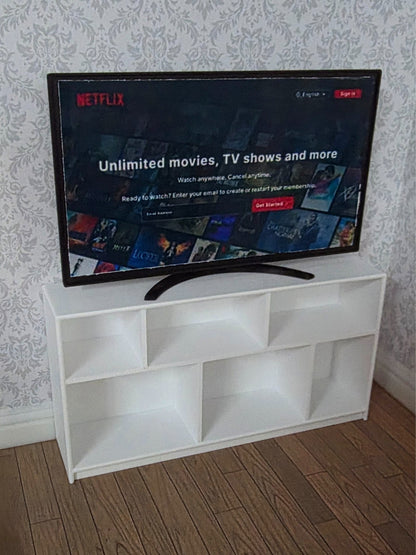 1:12 Scale Dolls House Miniature - IKEA-Inspired TV Unit / Media Storage Cabinet