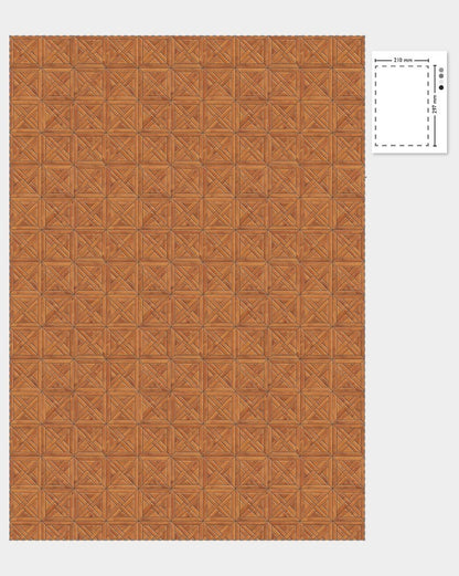 1:12 Scale Dolls House Miniature - Wooden Geometric Parquet Flooring Sheets x2
