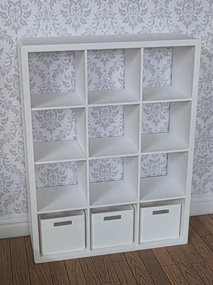 1:12 Scale Dolls House Miniature - IKEA-Inspired KALLAX 3x4 Shelving Unit