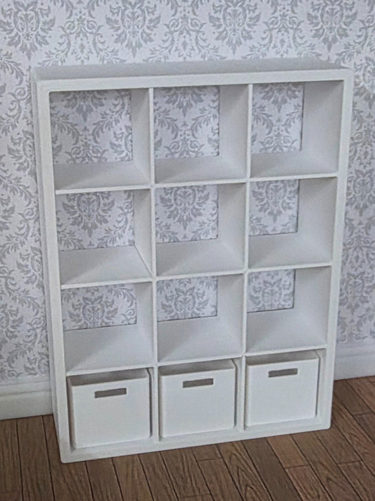 1:12 Scale Dolls House Miniature - IKEA-Inspired KALLAX 3x4 Shelving Unit