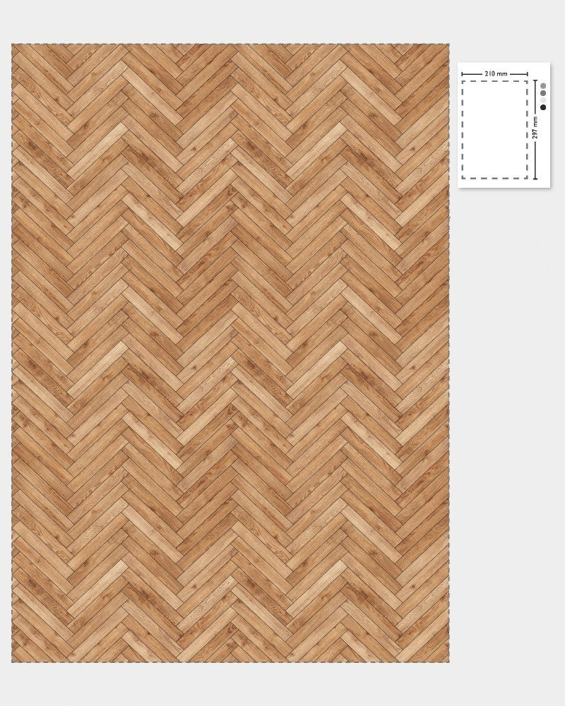 1:12 Scale Dolls House Miniature - Light Herringbone Parquet Flooring Sheets x2