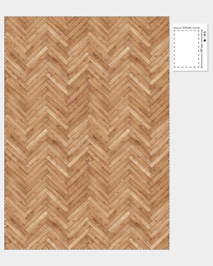 1:12 Scale Dolls House Miniature - Light Herringbone Parquet Flooring Sheets x2