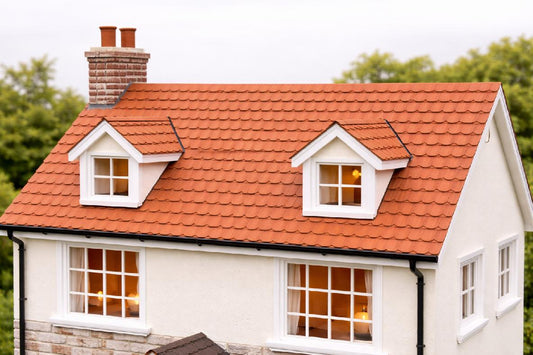 1:12 Scale Dolls House Miniature - Terracotta Roof Tiles/Roofing Sheets x2