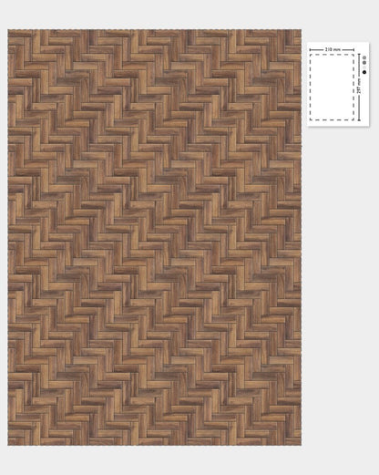 1:12 Scale Dolls House Miniature - Dark Wood Herringbone Flooring Sheets x2