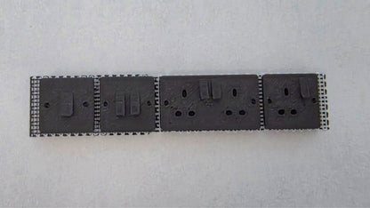 1:12 Scale Dolls House Miniature - Plug Sockets & Light Switches Pack. BLACK