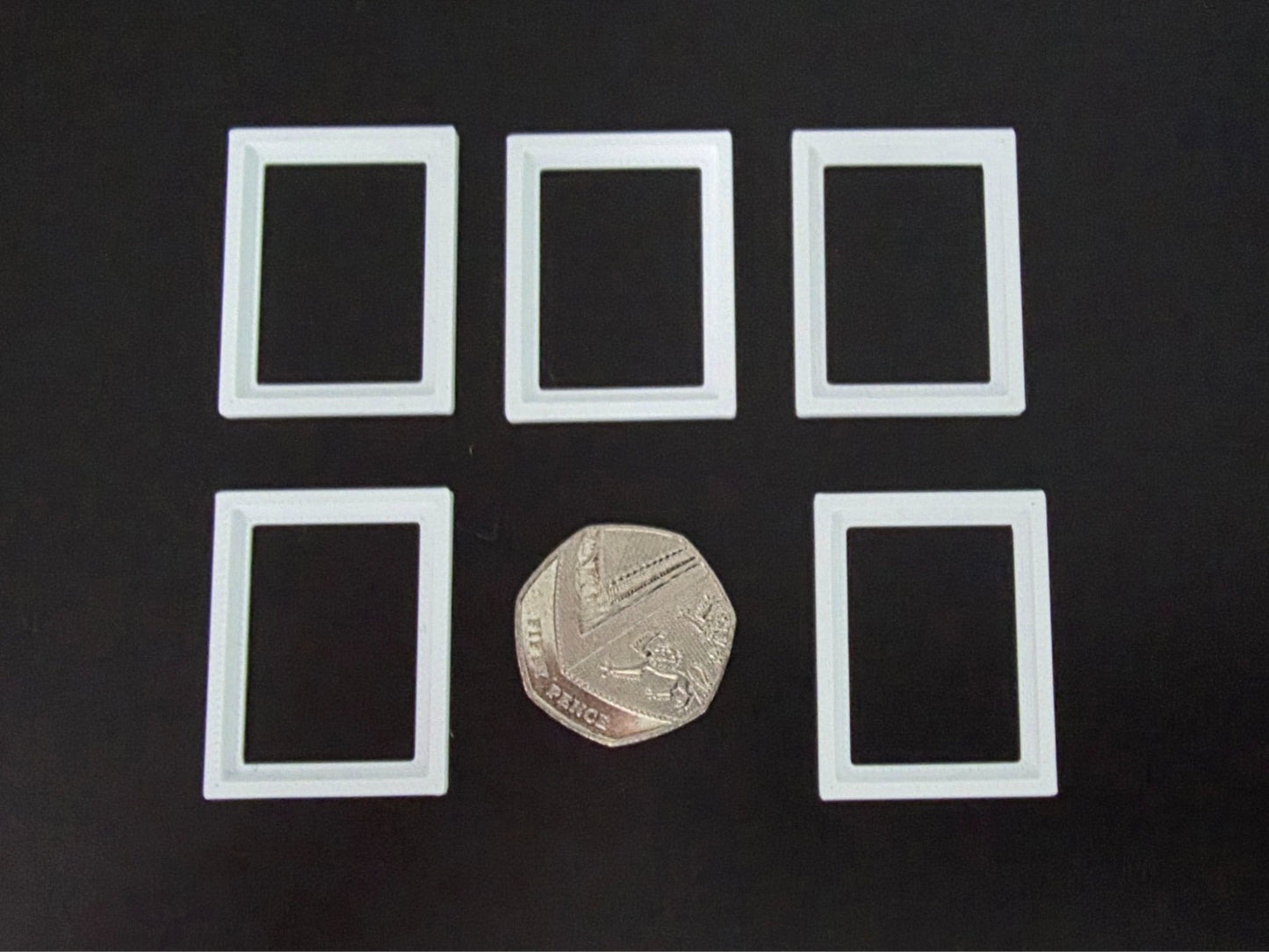 1:12 Scale Dolls House Miniature Modern Picture Frames - 5 Pack - 29mm x 37.5mm