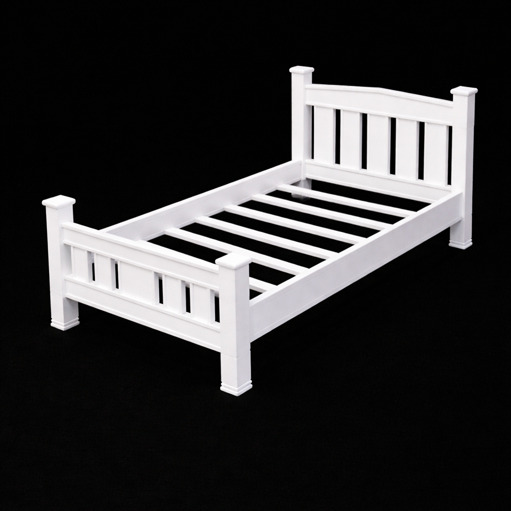 1:12 Scale Dolls House Miniature - White Single Bed - IKEA-Inspired Beds