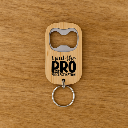 Personalised Bamboo Keyring Bottle Opener