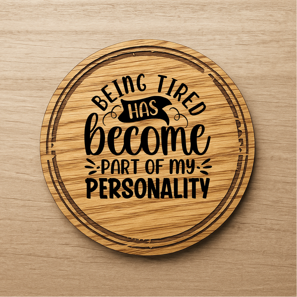 Personalised Round Wooden Coaster