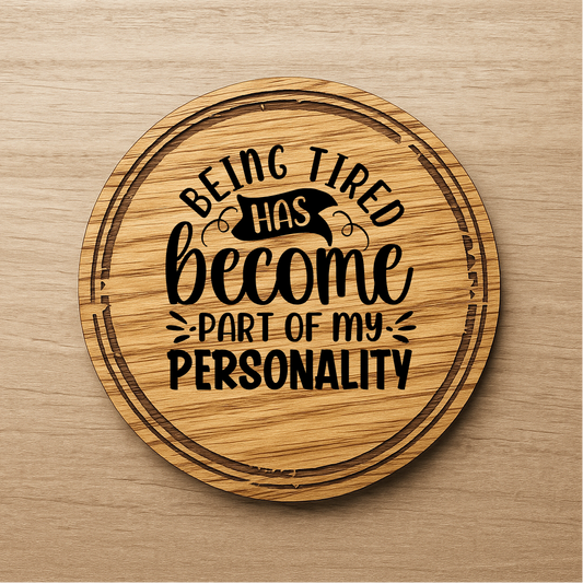 Personalised Round Wooden Coaster