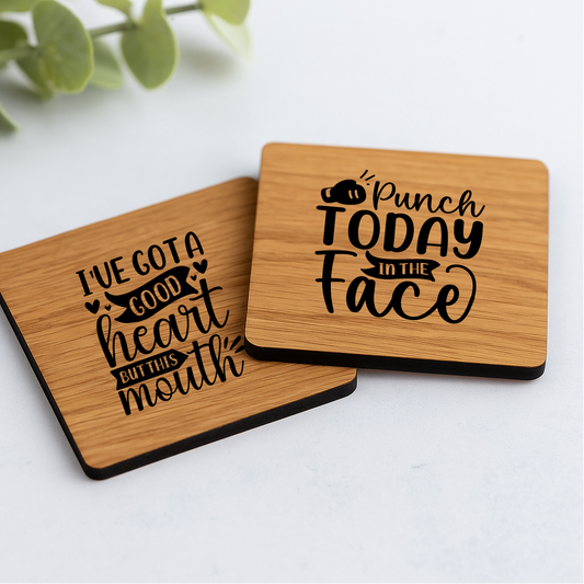 Personalised Square Wooden Coaster