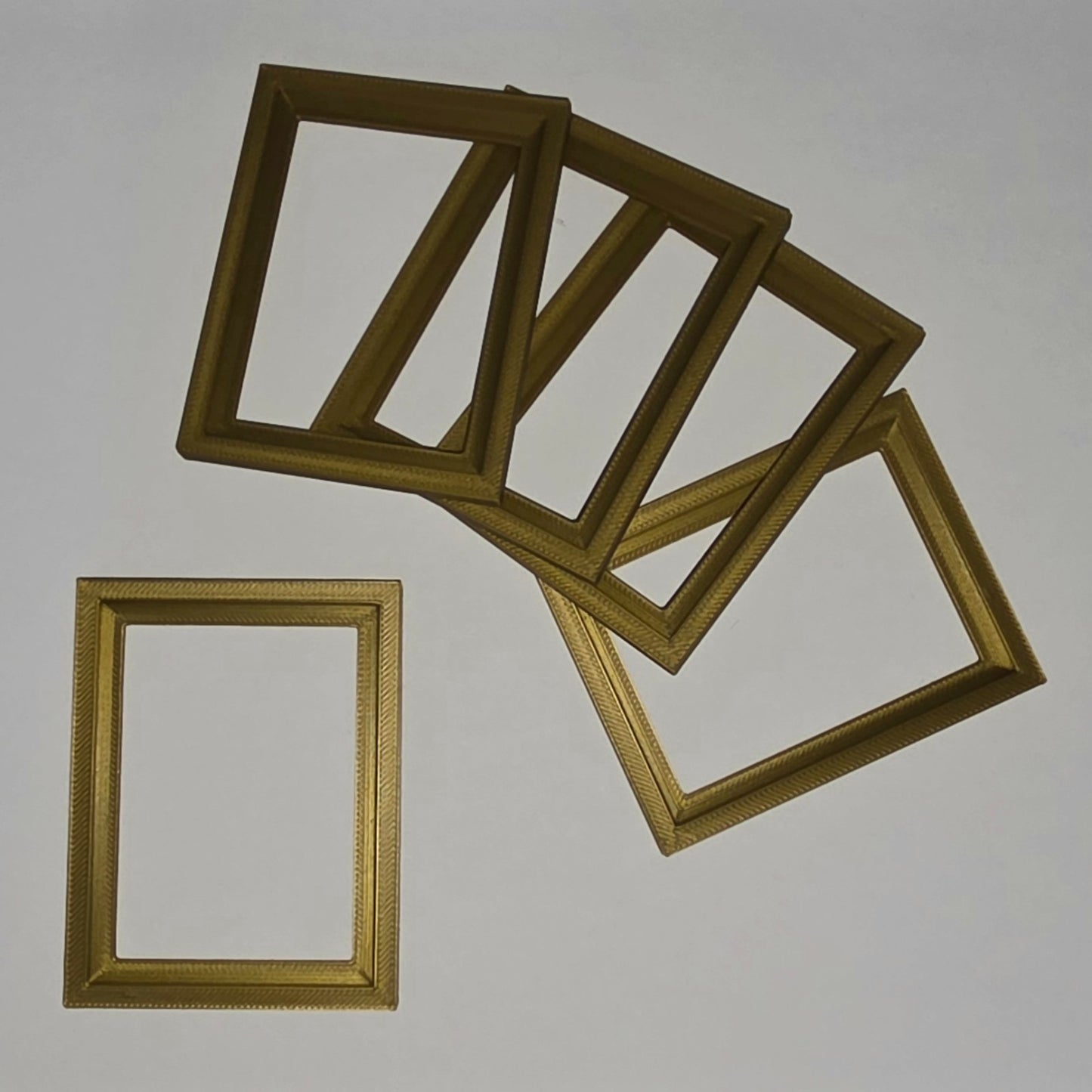 1:12 Scale Dolls House Miniature Modern Picture Frames - 5 Pack - 58 x 75mm