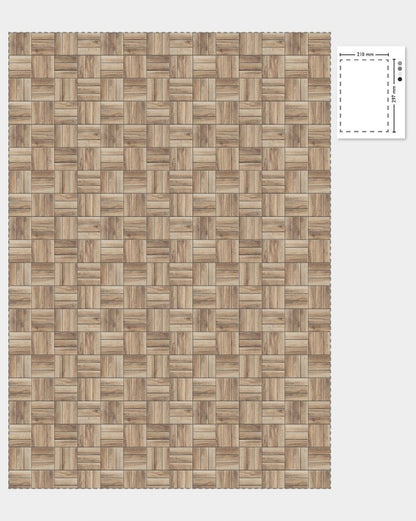 1:12 Scale Dolls House Miniature - Light Oak Wood Herringbone Flooring Sheets x2