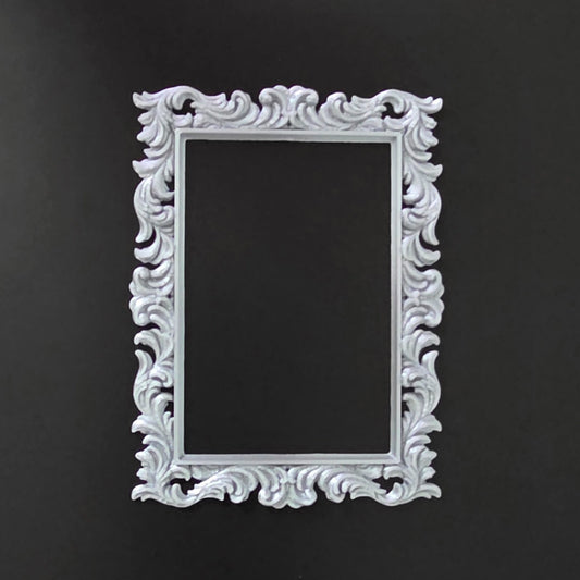 1:12 Scale Dolls House Miniature - Floral Silver Picture Frame 85mm x 64mm