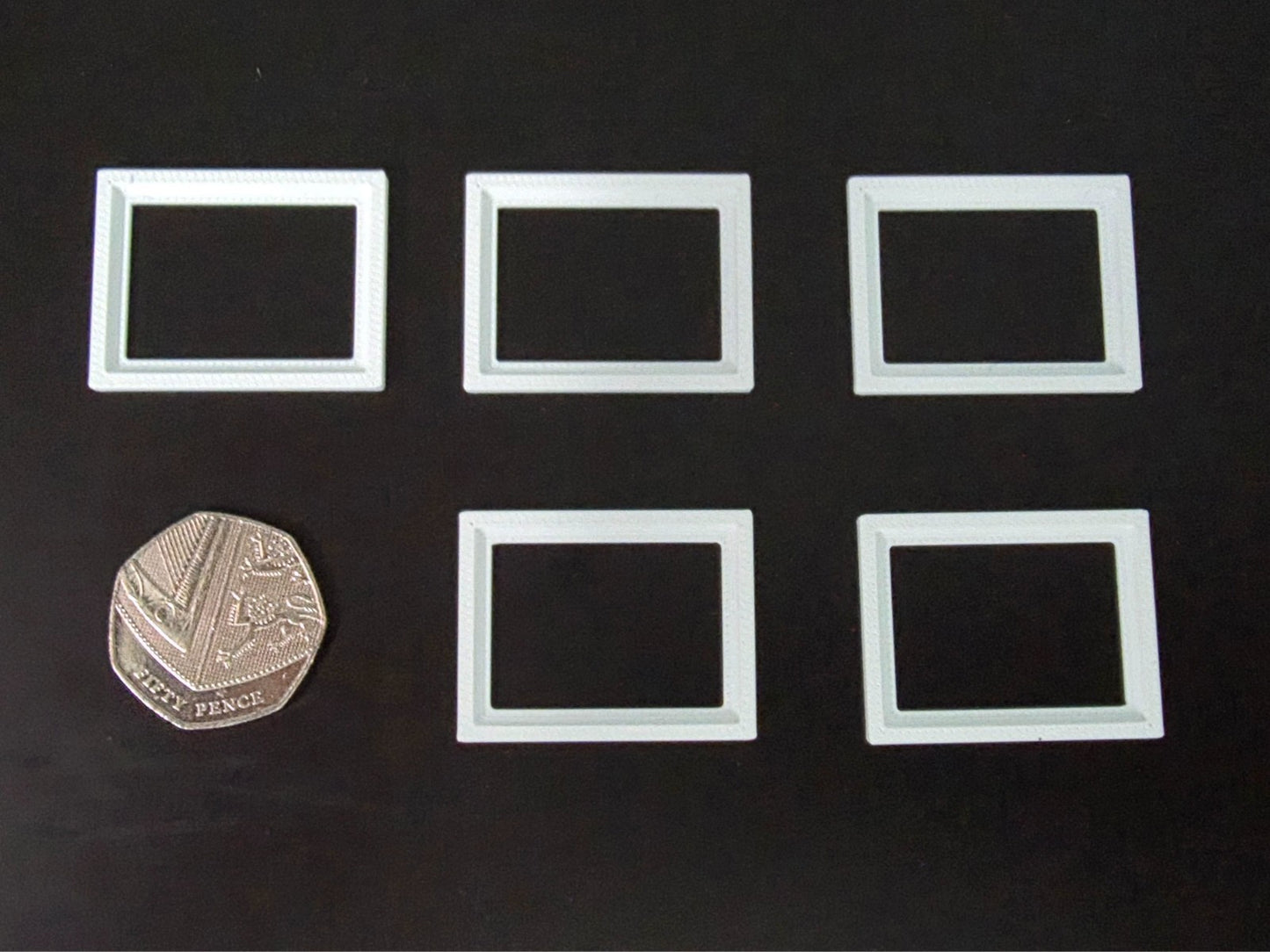 1:12 Scale Dolls House Miniature Modern Picture Frames - 5 Pack - 29mm x 37.5mm