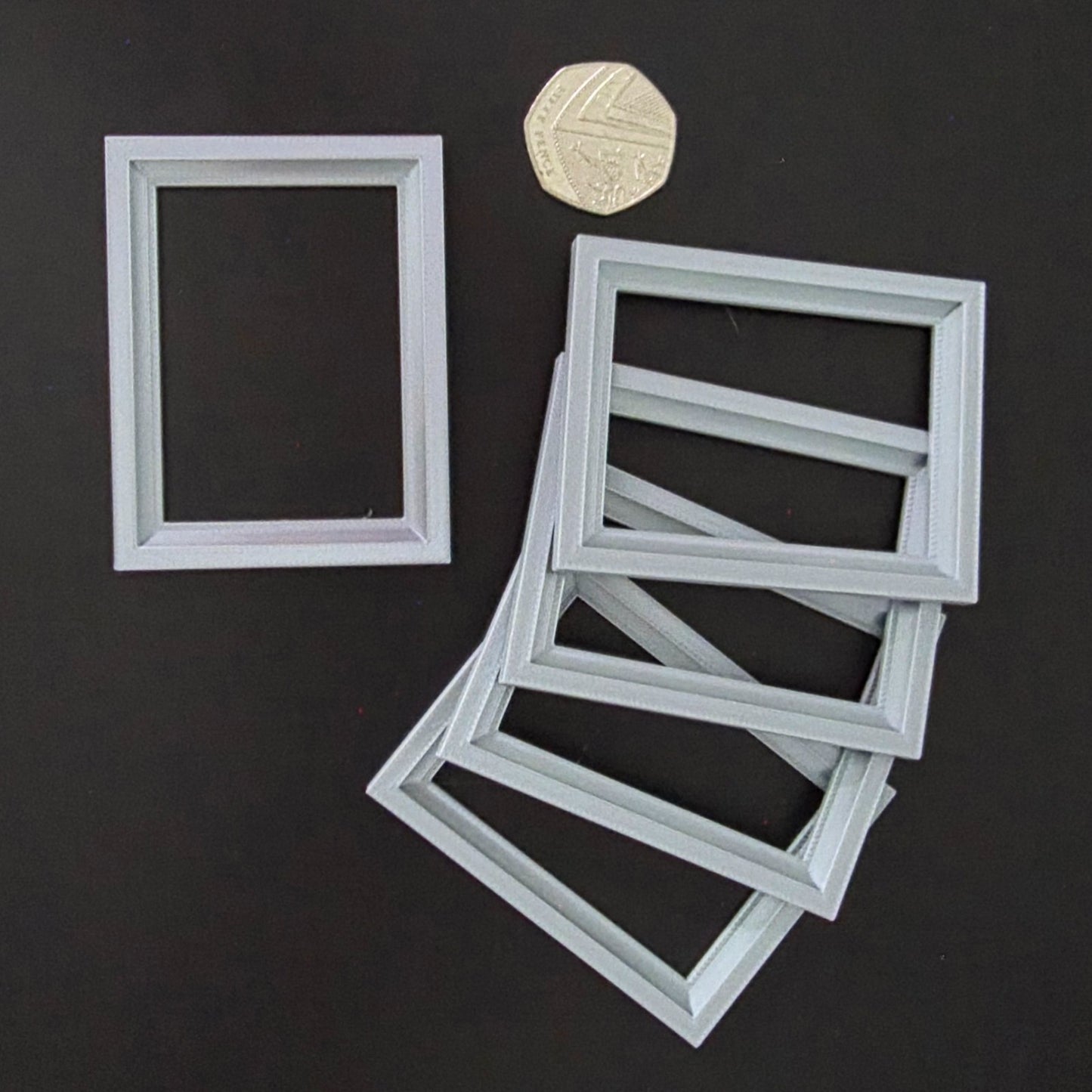 1:12 Scale Dolls House Miniature Modern Picture Frames - 5 Pack - 58 x 75mm