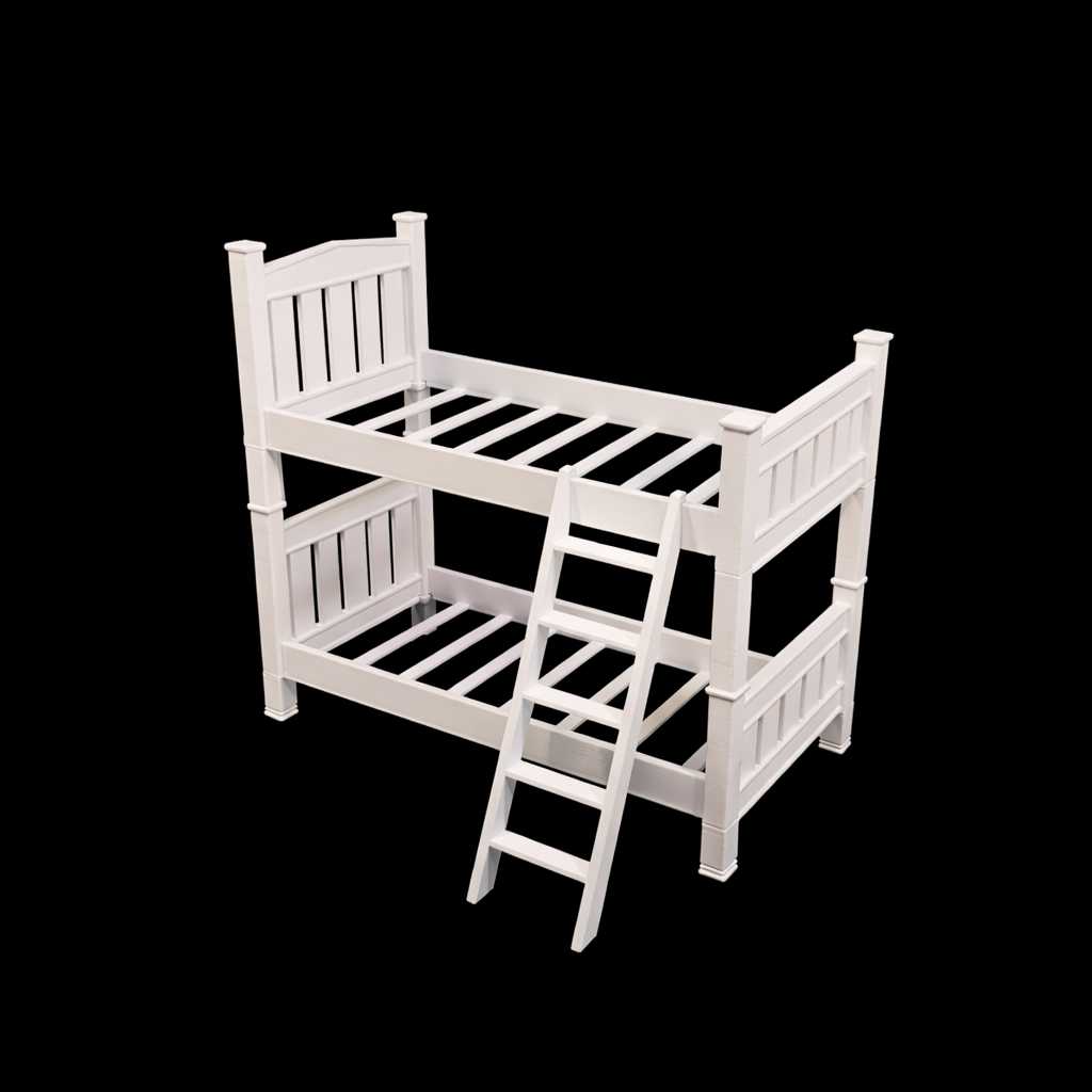 1:12 Scale Dolls House Miniature - White Bunk Beds - IKEA-Inspired Beds