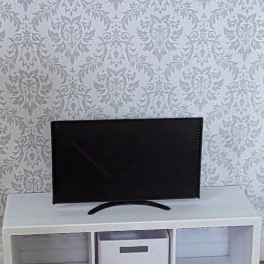 1:12 Scale Dolls House Miniature - LCD TV with Stand - 32” Style Modern TV