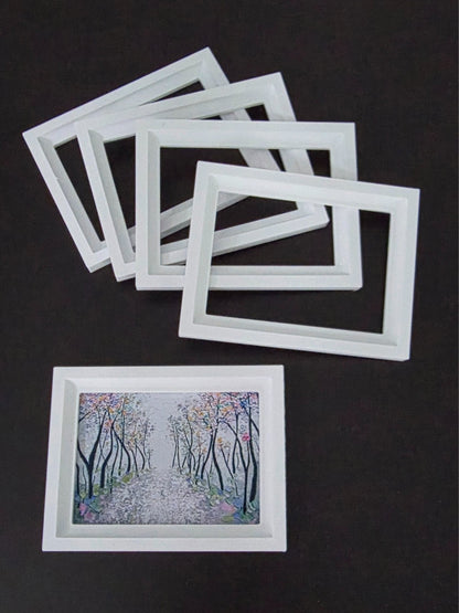 1:12 Scale Dolls House Miniature Modern Picture Frames - 5 Pack - 58 x 75mm