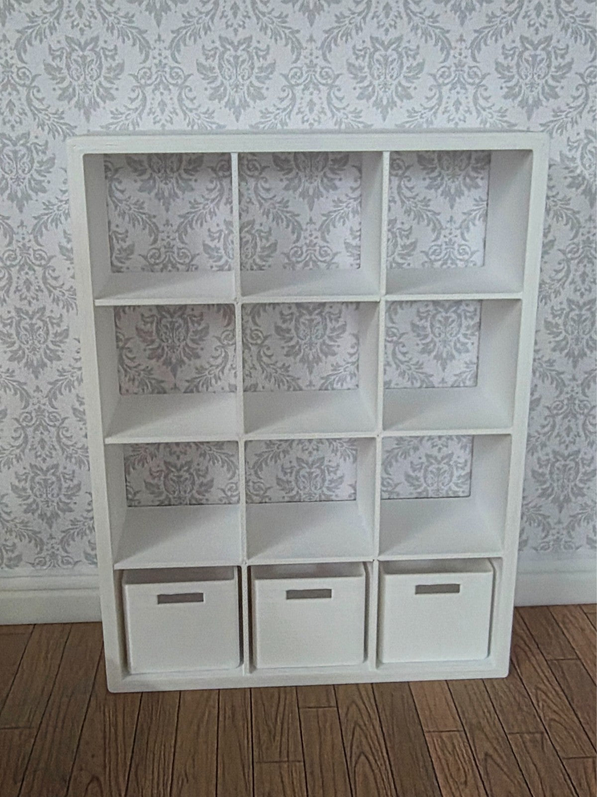 1:12 Scale Dolls House Miniature - IKEA-Inspired KALLAX 3x4 Shelving Unit